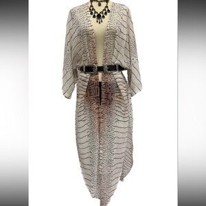 Chic Animal Print Kimono with Belt